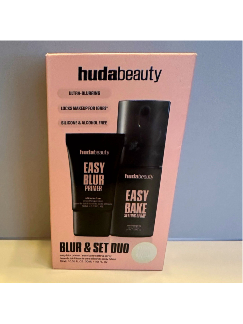 Huda Beauty Easy Bake Setting Spray + Easy Blur Primer Ultra-Blurring 30mL